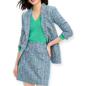 LOFT Textured tweed preppy Blue Mini Skirt